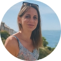 Eleni Panagiotou, Navy Blue boat trip guest at Firiplaka in the Cyclades