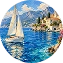Paula C., Navy Blue yacht cruise guest at Mandrakia in the Cyclades