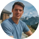 Philipp Gosh, Navy Blue boat trip guest at Sikia Cave in the Cyclades