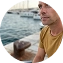 Jonas Brandt, Navy Blue direct sea transfer guest from Mykonos to Milos