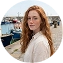 Orla Fitzgerald, Navy Blue honeymoon sea transfer guest from Milos to Santorini