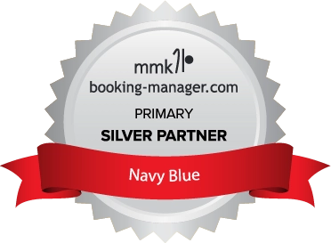 Navy Blue booking-manager.com Silver Partner badge