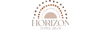 Horizon Suites Milos logo – Navy Blue accommodation partner