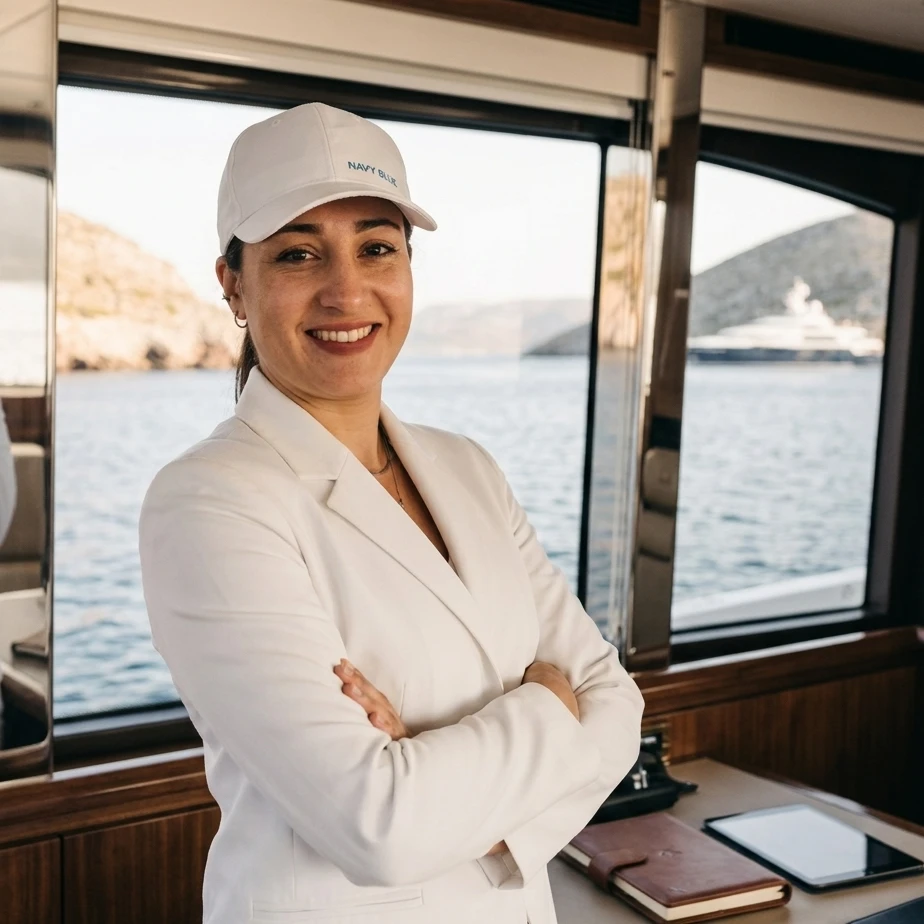 Danai Kapopoulou DuPont, Navy Blue office and operations manager coordinating cruises in the Cyclades